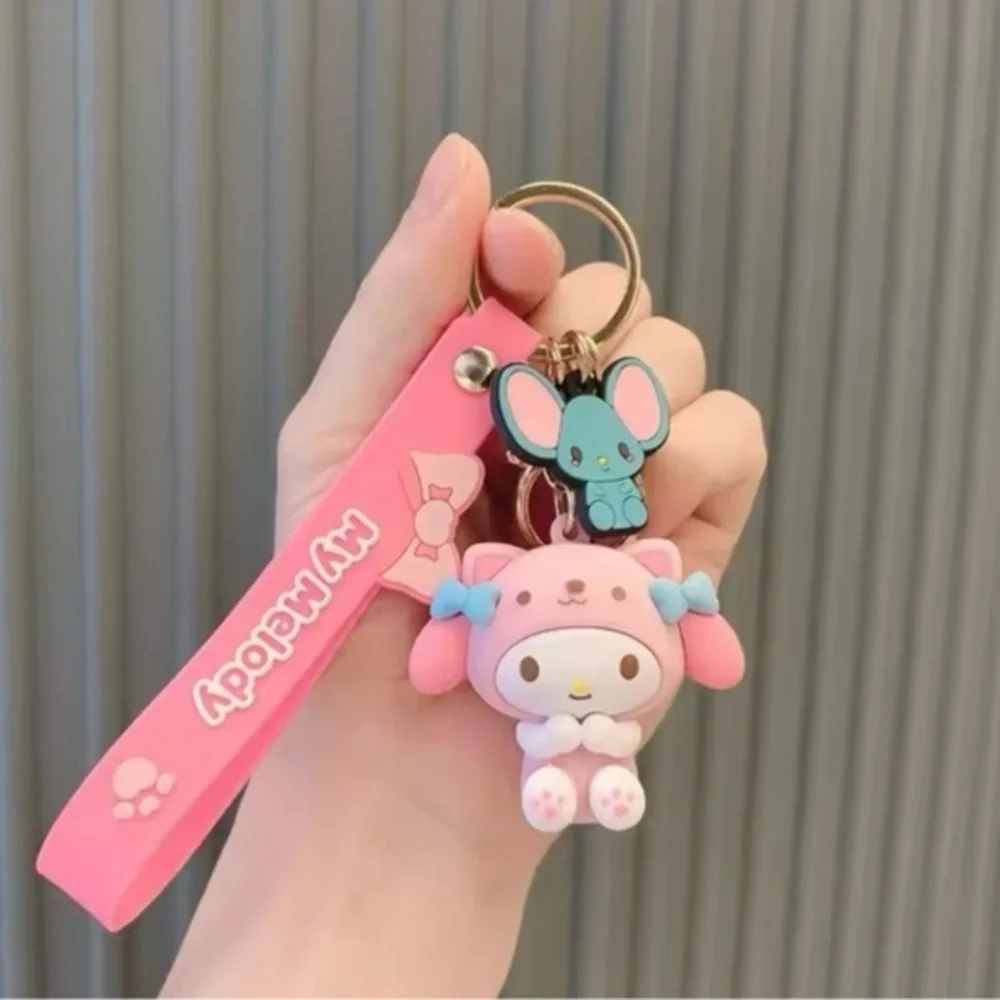 NWT Pink My Melody as a Bear Bunny Keychain | Blue BagClip